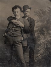 Two Young Men, One Embracing the Other, 1880s.