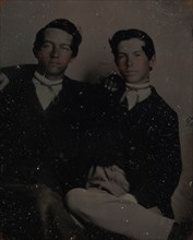 Two Young Men Seated with Their Arms Around Each Other, 1860s.