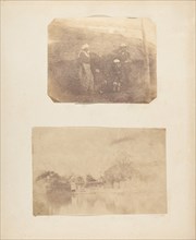 Bearer, Little Marlin, Self [Captain Hill], Garden, Umballa; Tank, Umballa City, 1850s.