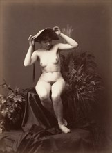 [Nude Woman with Hat in Studio], 1870s-90s.
