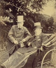 Two Gentlemen, One in Cart, 1860s-70s.