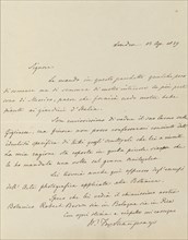 Manuscript Letter from William-Fox Strangways to Antonio Bertoloni, 1839. [Letter in Italian, discussing botany].