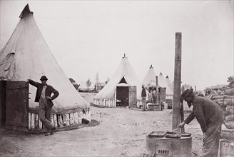 Camp of 153rd New York Infantry, ca. 1861. Formerly attributed to Mathew B. Brady.