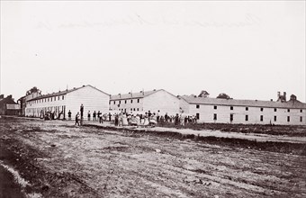 Barracks at Alexandria, Virginia, 1861-65. Formerly attributed to Mathew B. Brady.
