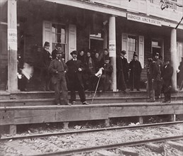 Hanover Junction Station, Pennsylvania, 1861-65. Formerly attributed to Mathew B. Brady.