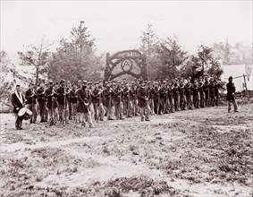 Co. A, 30th Pennsylvania Infantry, Camp Mott Hooton, 1861-65. Formerly attributed to Mathew B. Brady.