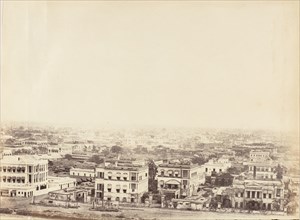 [View of the City from the Ochterlony Monument, Calcutta], 1850s.