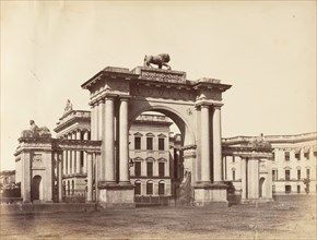 Gateway to Government House, Calcutta, 1850s.