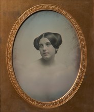 Young Woman with Hair Styled in Two Buns, 1850s.