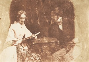 Couple Seated, Woman Reading, 1843-47.