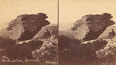 Group of 6 Stereograph Views of British Landscapes, 1850s-1910s. [The Buckstone, Monmouth, Wales].