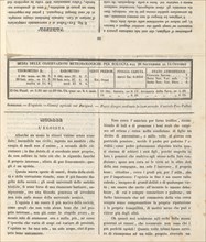 Ricoglitore Di Cognizioni Utili. Anno 2o, No. 12 (15 October 1839, p. 50], 1839. Page of Italian text: weather forecast for Bologna, and article entitled The Egotist].