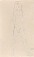 A nude young girl, c. 1917. Creator: Klimt, Gustav (1862-1918).
