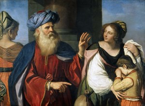 Abraham Casting out Hagar and Ishmael, 1657. Creator: Guercino (1591-1666).