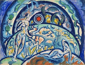 Adam and Eve, 1910-1911. Creator: Baranov-Rossiné, Vladimir Davidovich (1888-1942).