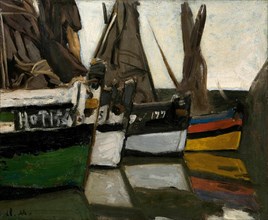 Bateaux de pêche á Honfleur (Fishing boats in Honfleur), ca 1866. Creator: Monet, Claude (1840-1926).