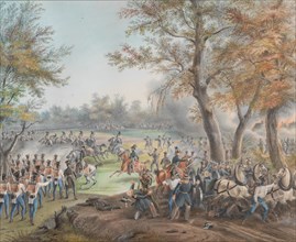 Battle at Zalesie near Biala Podlaska on October 1812, c. 1912. Creator: Hoechle, Johann Nepomuk (1790-1835).