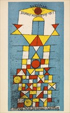 Bauhaus exhibition. Postcard, 1923. Creator: Klee, Paul (1879-1940).
