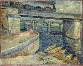Bridges across the Seine at Asnières, 1887. Creator: Gogh, Vincent, van (1853-1890).