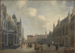 Burg Square in Bruges, 1672. Creator: Meunincxhove, Jan Baptist van (c. 1620/25-1703/04).