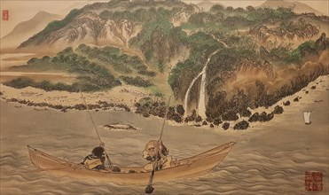 Catching trumpetfish in Hiroo. From the series The Ainu, Second Half of the 19th cen.. Creator: Hirasawa, Byozan (1822-1876).