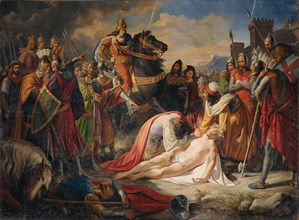 Charles I of Anjou over the body of Manfred after the Battle of Benevento on February 26, 1266, 1838 Creator: Rahl, Carl (1812-1865).