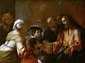 Christ Blessing the Children (Let the little children come to me), c. 1635. Creator: Preti, Mattia (1613-1699).