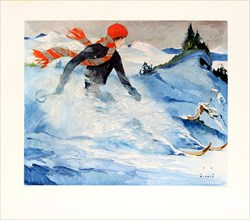 Christiania skiing, 1930s. Creator: Wiertz, Jupp (1888-1939).