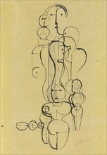Concentric Group: Figure Plan K1 (Konzentrische Gruppe: Figurenplan K1), 1922. Creator: Schlemmer, Oskar (1888-1943).
