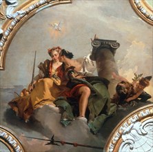Courage and Justice, 1744. Creator: Tiepolo, Giambattista (1696-1770).