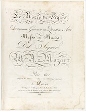 Cover of the score Le nozze di Figaro dramma giocoso in quattro atti, Between 1806 and 1810. Creator: Mozart, Wolfgang Amadeus (1756-1791).