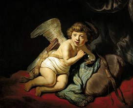 Cupid Blowing a Soap Bubble, 1634. Creator: Rembrandt van Rhijn (1606-1669).
