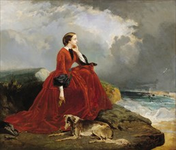 Empress Eugénie (1826-1920) at Biarritz. Creator: Defonds, Emile (active second Half of 19th cen.).