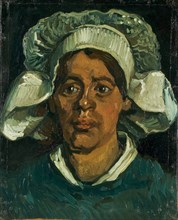 Head of a peasant woman wearing a white hood, 1884-1885. Creator: Gogh, Vincent, van (1853-1890).