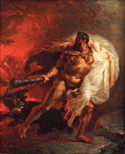 Hercules Tearing Alceste away from Hell, ca 1806. Creator: Franque, Joseph-Boniface (1774-1833).
