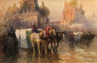 Ice transport in Moscow. Creator: Sala, Paolo (1859-1924).