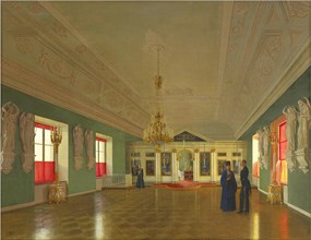 Interior of the Palace Church of St. Alexander Nevsky, Anichkov Palace, Saint Petersburg, 1850. Creator: Tutukin, Pyotr Vasilyevich (1819-1900).