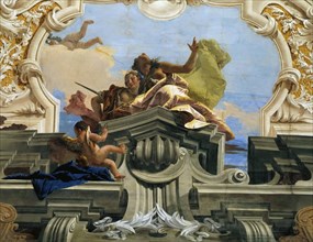 Justice allows Harmony to Triumph, ca 1746. Creator: Tiepolo, Giambattista (1696-1770).