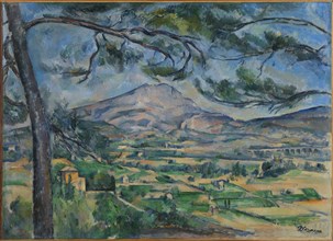 La Montagne Sainte-Victoire au grand pin (Mount Sainte-Victoire with Large Pine), ca 1887. Creator: Cézanne, Paul (1839-1906).