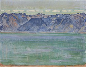 Lake Geneva with the Savoy Alps, c. 1905. Creator: Hodler, Ferdinand (1853-1918).