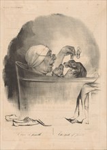 Le bain de famille (The bath of family), 1837. Creator: Daumier, Honoré (1808-1879).