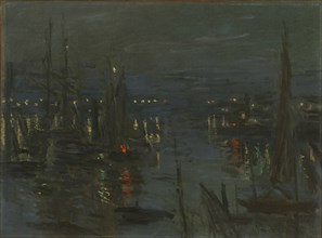 Le Port du Havre, Effet de Nuit (The port of Le Havre at night), 1873. Creator: Monet, Claude (1840-1926).