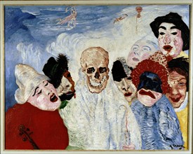 Les masques et la mort (Masks and death), 1897. Creator: Ensor, James (1860-1949).