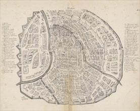 Map of Moscow. From: Augustin von Meyerberg and his travel  to Russia, 1661. Creator: Meierberg (Meyerberg), Augustin, von (1612-1688).