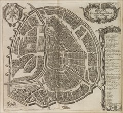 Map of Moscow. From: Vermehrte Newe Beschreibung der Muscowitischen..., 1656. Creator: Olearius, Adam (1599-1671).
