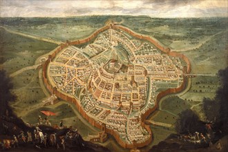 Map of the city of Udine, mid 17th century, Mid of 17th cen.. Creator: Heintz, Joseph, the Younger (ca 1600-after 1674).