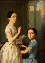 Maria and Ekaterina Novosiltseva. Creator: Belloli, Andrei (1820-1881).