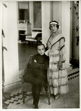 Mathilde Kschessinska (1872-1971) with her son Vladimir, 1916. Creator: Bulla, Karl Karlovich (1853-1929).