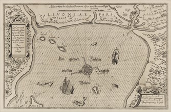 Nautical chart of the Gulf of Riga, Cartography. Creator: Waghenaer, Lucas Jansz. (1533/34-1606).