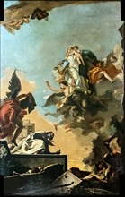 Our Lady of Carmel giving the scapular to Saint Simon Stock, 1749. Creator: Tiepolo, Giambattista (1696-1770).